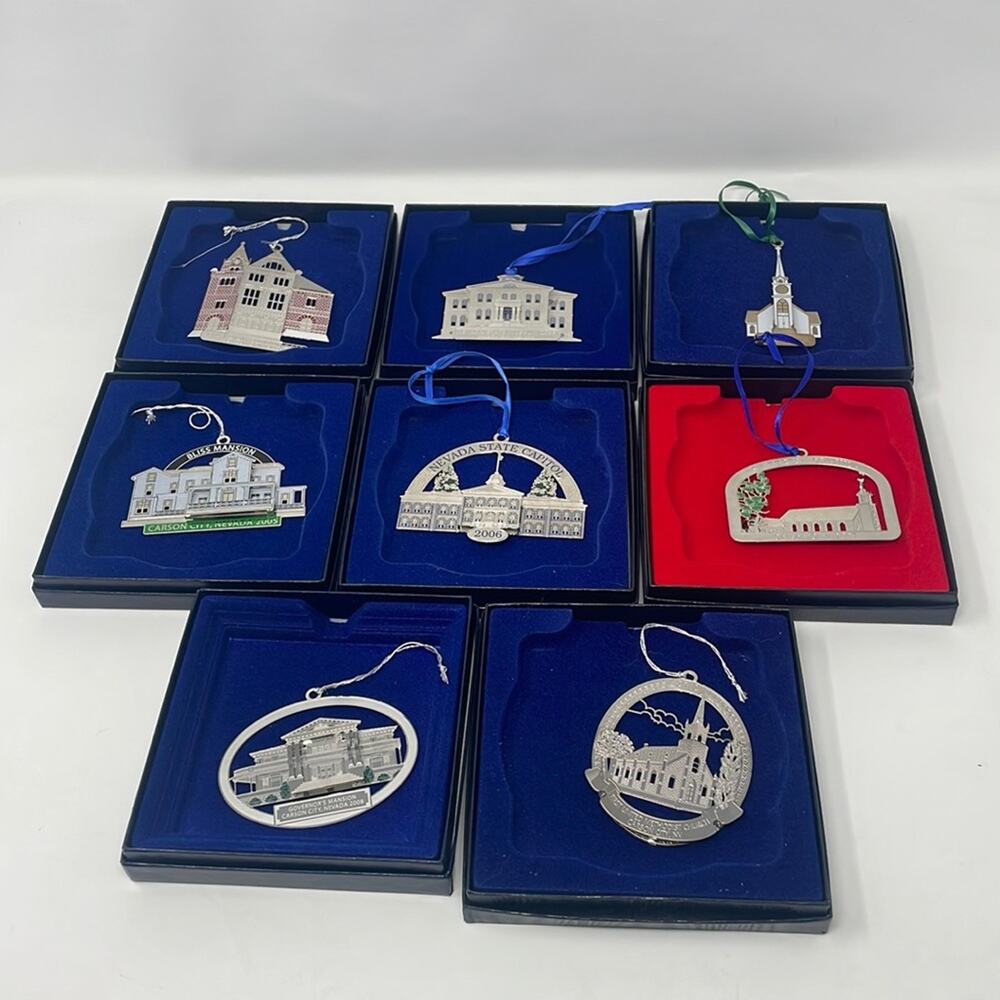 Bundle of 8 Carson City, Nevada yearly ornaments